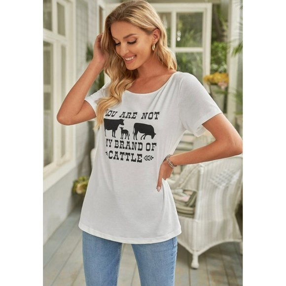 You Are Not My Brand of Cattle Ladies Tee Size Medium - Picture 2 of 7